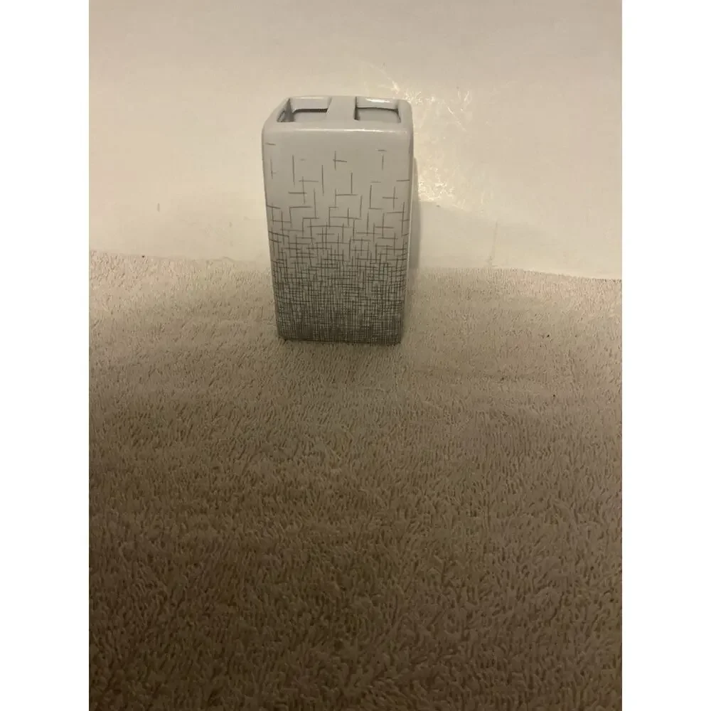 Mainstay Ceramic Bathroom Accessory Toothbrush Holder Gray Weave